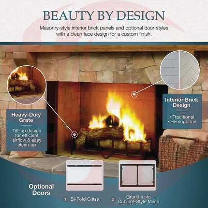 Majestic Biltmore Radiant 36" Open Wood Burning Fireplace [SB60] (SAK13487) - Phoenix Fire Art Store