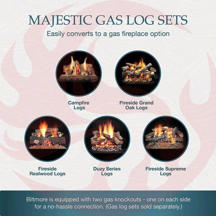 Majestic Biltmore Radiant 36" Open Wood Burning Fireplace [SB60] (SAK13487) - Phoenix Fire Art Store