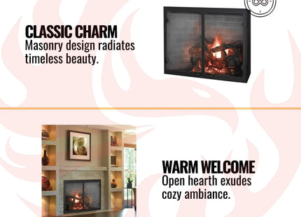 Majestic Biltmore Radiant 36" Open Wood Burning Fireplace [SB60] (SAK13487) - Phoenix Fire Art Store