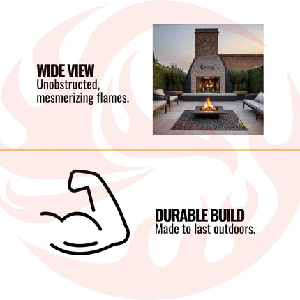 Majestic Cottagewood 42" Gray Refractory Outdoor Wood-Burning Fireplace [ODCTGWD-42/H] (SAK13958) - Phoenix Fire Art Store