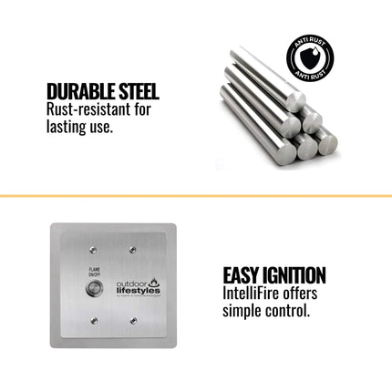 Majestic Courtyard 55K BTU 42" Traditional Outdoor Gas Fireplace With Stacked Concrete Refractory [ODCOUG-42TS] (SAK75312) - Phoenix Fire Art Store