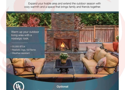 Majestic Courtyard 55K BTU 42" Traditional Outdoor Gas Fireplace With Stacked Concrete Refractory [ODCOUG-42TS] (SAK75312) - Phoenix Fire Art Store