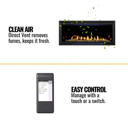 Majestic Jade 42" Direct Vent Fireplace [JADE42IL/IN-B] (SAK15926) - Phoenix Fire Art Store