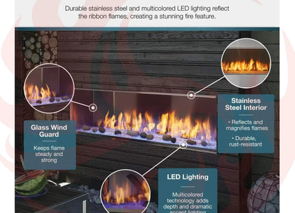 Majestic Lanai 60" Single Sided Linear Outdoor Gas Fireplace [ODLANAIG-60] (SAK94821) SAKSBY WHOLESALE