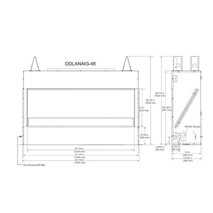 Majestic Lanai 48" Single Sided Linear Outdoor Gas Fireplace [ODLANAIG-48] (SAK95127) - Phoenix Fire Art Store