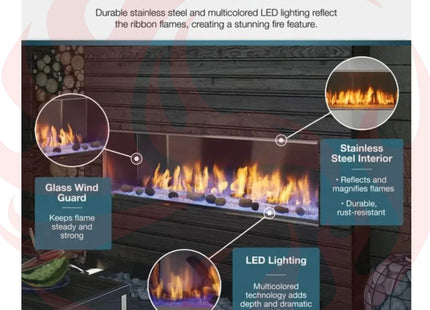 Majestic Lanai 48" Single Sided Linear Outdoor Gas Fireplace [ODLANAIG-48] (SAK95127) - Phoenix Fire Art Store