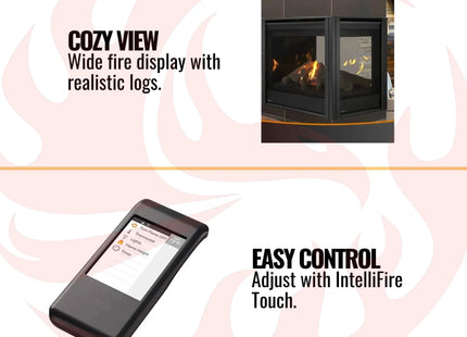 Majestic Meridian 36" Direct Vent Fireplace [MER36N/L] (SAK36135) - Phoenix Fire Art Store