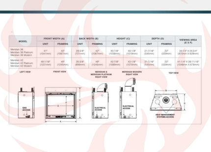 Majestic Meridian 36" Direct Vent Fireplace [MER36N/L] (SAK36135) - Phoenix Fire Art Store