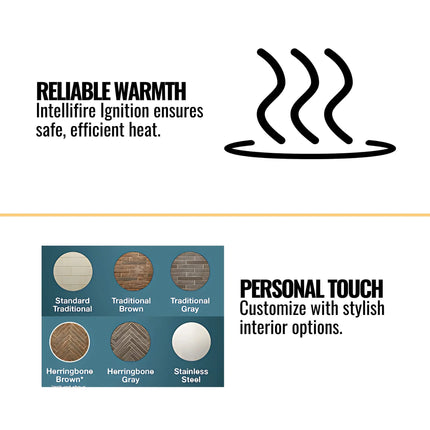 Majestic Traditional Stacked Brick Courtyard Outdoor Gas Fireplace [ODCOUG-36/42SSL] (SAK95813) - Phoenix Fire Art Store