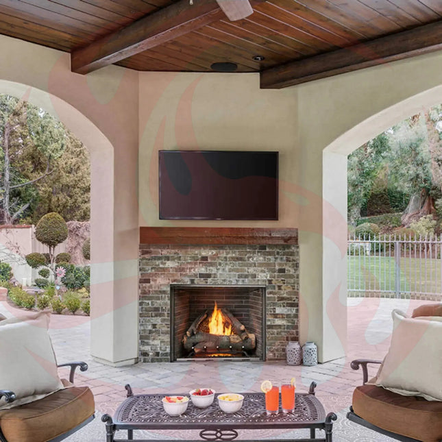 Majestic Traditional Stacked Brick Courtyard Outdoor Gas Fireplace [ODCOUG-36/42SSL] (SAK95813) - Phoenix Fire Art Store