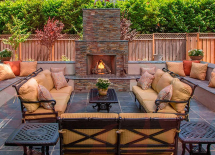 Majestic Traditional Stacked Brick Courtyard Outdoor Gas Fireplace [ODCOUG-36/42SSL] (SAK95813) - Phoenix Fire Art Store