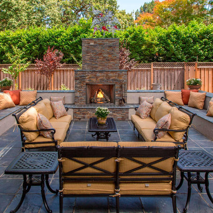 Majestic Traditional Stacked Brick Courtyard Outdoor Gas Fireplace [ODCOUG-36/42SSL] (SAK95813) - Phoenix Fire Art Store