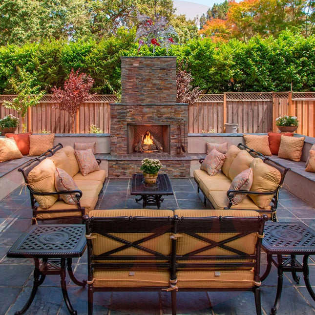 Majestic Traditional Stacked Brick Courtyard Outdoor Gas Fireplace [ODCOUG-36/42SSL] (SAK95813) - Phoenix Fire Art Store