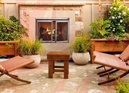 Majestic Vesper 42" Traditional Concrete Refractory Outdoor Gas Fireplace [VOFB42-T] (SAK61435) - Phoenix Fire Art Store