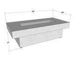 Toplina - Rectangular Concrete Fire Pit Table - Phoenix Fire Art Store