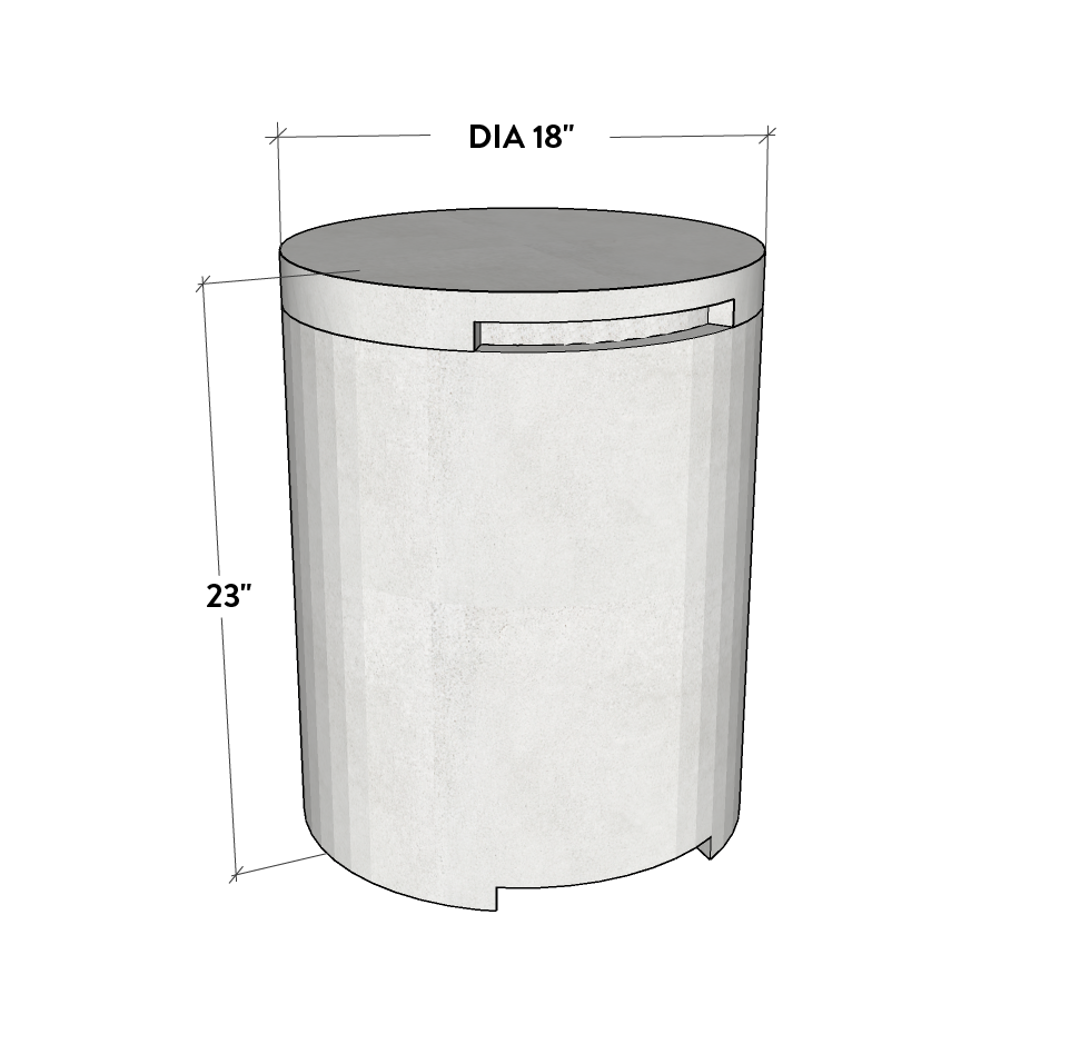 Concrete Propane Tank Enclosure - Round - Phoenix Fire Art Store
