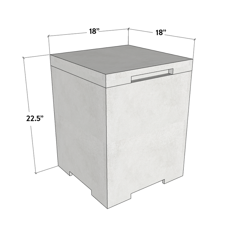 Concrete Propane Tank Enclosure - Square - Phoenix Fire Art Store