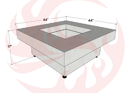Platz - Square Concrete Fire Pit Table - Phoenix Fire Art Store