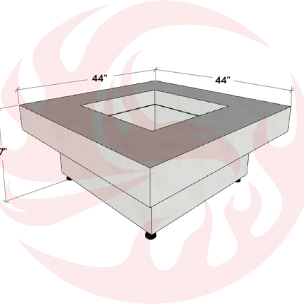 Platz - Square Concrete Fire Pit Table - Phoenix Fire Art Store