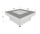 Platz - Square Concrete Fire Pit Table - Phoenix Fire Art Store