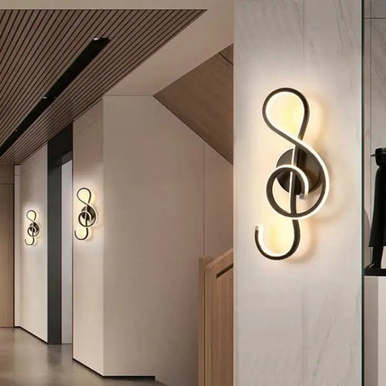 Minimalist Line Art LED Sconce - Black Metal Wall Lamp Decorbites