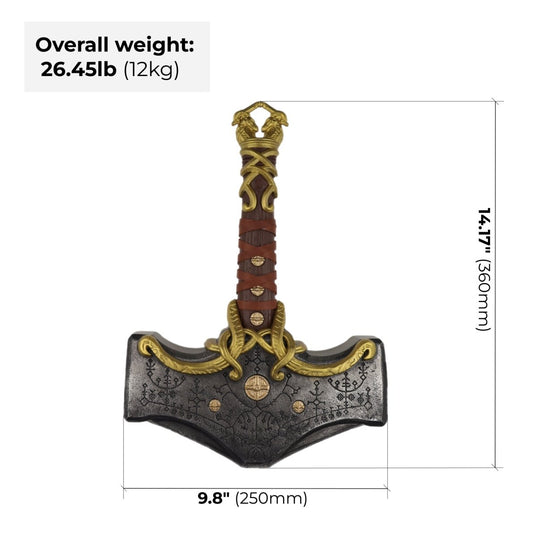 Mjolnir hammer steel version 26.45lb Glow-in-the-Dark Runes