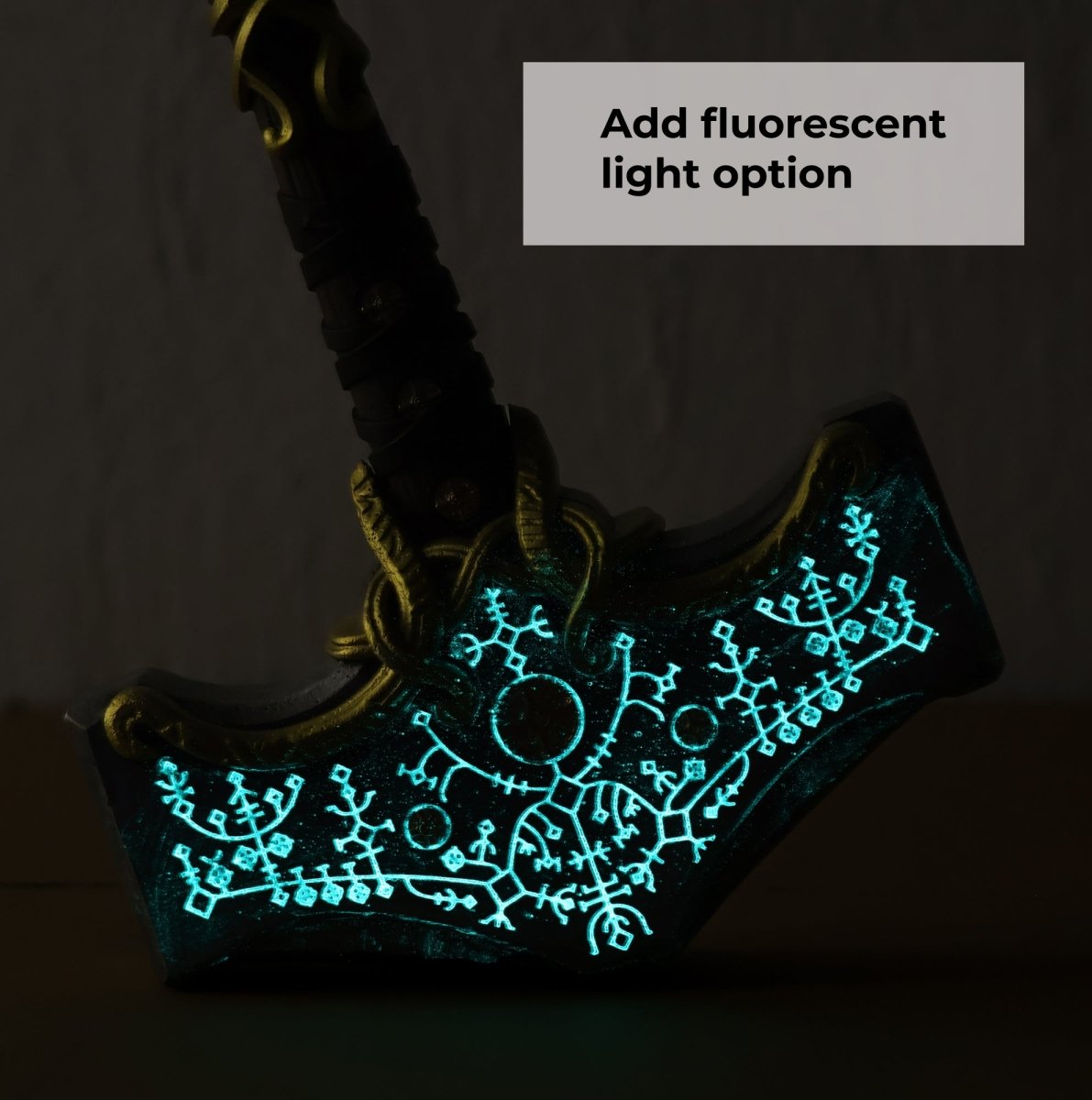 Mjolnir hammer steel version 26.45lb Glow-in-the-Dark Runes