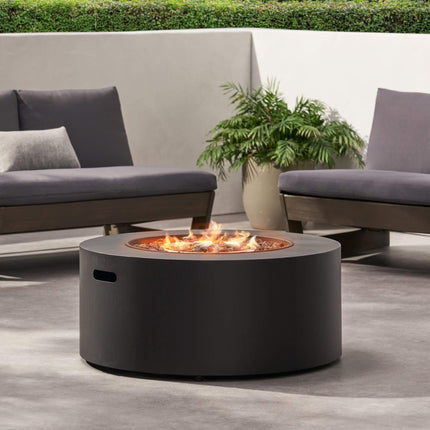 Alora Modern 32" 40K BTU Round Iron Propane Fire Pit (SAK29102)