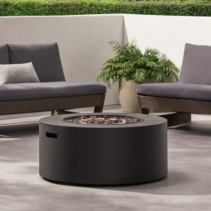 Alora Modern 32" 40K BTU Round Iron Propane Fire Pit (SAK29102)