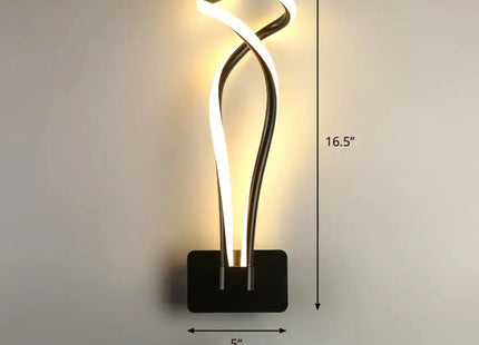 Art Deco LED Wall Sconce - Twisting Metal Bedroom Light Decorbites