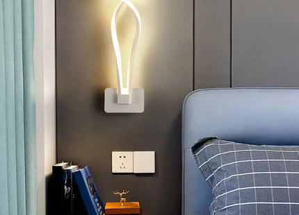Art Deco LED Wall Sconce - Twisting Metal Bedroom Light Decorbites