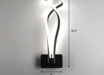 Art Deco LED Wall Sconce - Twisting Metal Bedroom Light Decorbites