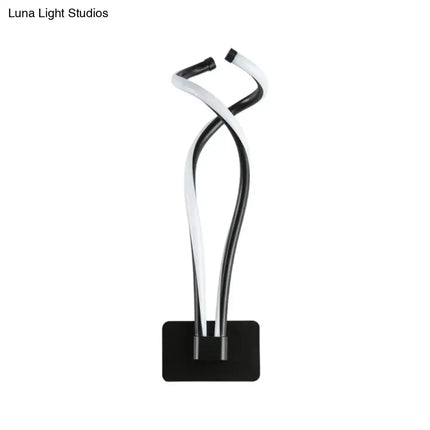 Art Deco LED Wall Sconce - Twisting Metal Bedroom Light Decorbites