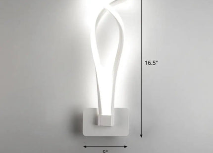 Art Deco LED Wall Sconce - Twisting Metal Bedroom Light Decorbites