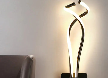 Art Deco LED Wall Sconce - Twisting Metal Bedroom Light Decorbites