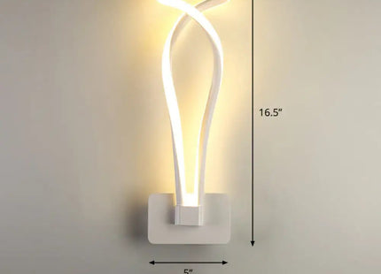Art Deco LED Wall Sconce - Twisting Metal Bedroom Light Decorbites