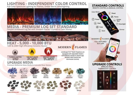 Modern Flames Landscape Pro Multi 120” Linear Multi-Sided Electric Fireplace [LPM-12016V2] (SAK32876) SAKSBY WHOLESALE