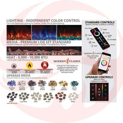 Modern Flames Landscape Pro Multi 120” Linear Multi-Sided Electric Fireplace [LPM-12016V2] (SAK32876) SAKSBY WHOLESALE