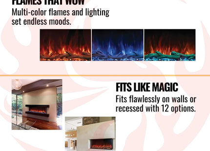 Modern Flames Landscape Pro Multi 120” Linear Multi-Sided Electric Fireplace [LPM-12016V2] (SAK32876) SAKSBY WHOLESALE