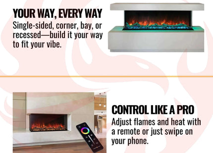 Modern Flames Landscape Pro Multi 44" Linear Multi-Sided Built-In Electric Fireplace [LPM-4416V2] (SAK96355) SAKSBY WHOLESALE
