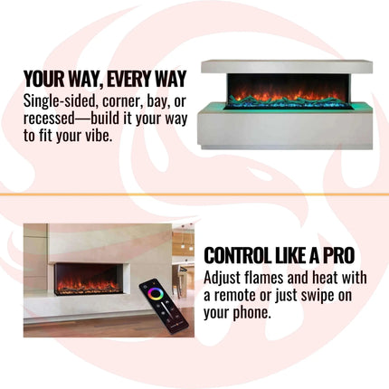 Modern Flames Landscape Pro Multi 44" Linear Multi-Sided Built-In Electric Fireplace [LPM-4416V2] (SAK96355) SAKSBY WHOLESALE