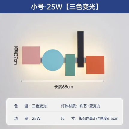 LED Acrylic Wall Lamp - Colorful Iron Art for Living Room Decorbites