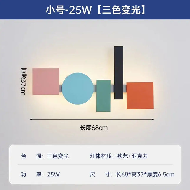 LED Acrylic Wall Lamp - Colorful Iron Art for Living Room Decorbites