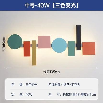 LED Acrylic Wall Lamp - Colorful Iron Art for Living Room Decorbites