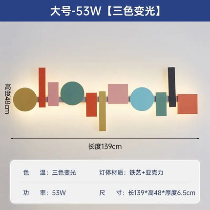 LED Acrylic Wall Lamp - Colorful Iron Art for Living Room Decorbites