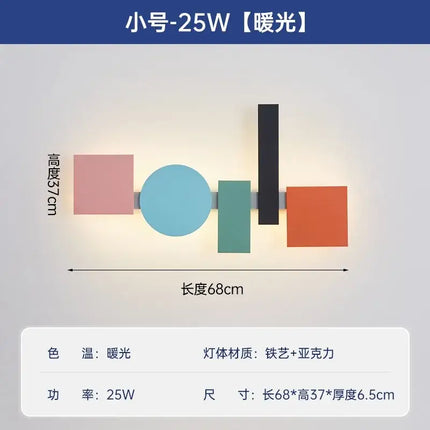 LED Acrylic Wall Lamp - Colorful Iron Art for Living Room Decorbites