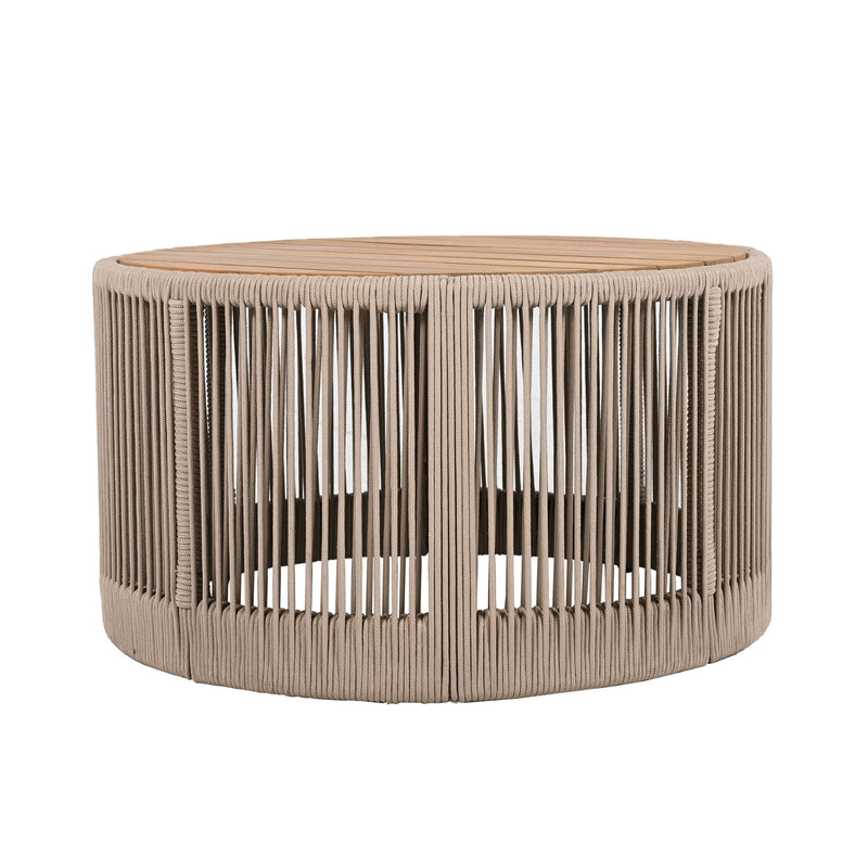 Modern Rustic Coffee Table & Side Table With Woven Rope Design (SAK56739)