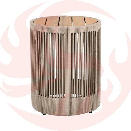 Modern Rustic Coffee Table & Side Table With Woven Rope Design (SAK56739) - Phoenix Fire Art Store