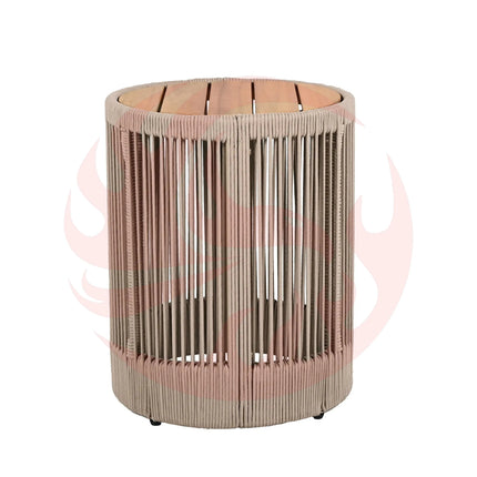 Modern Rustic Coffee Table & Side Table With Woven Rope Design (SAK56739) - Phoenix Fire Art Store