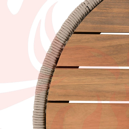 Modern Rustic Coffee Table & Side Table With Woven Rope Design (SAK56739) - Phoenix Fire Art Store